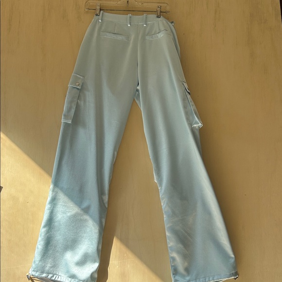 NWT SER.O.YA Light Blue Satin Cargo Pants XXS - Picture 11 of 12